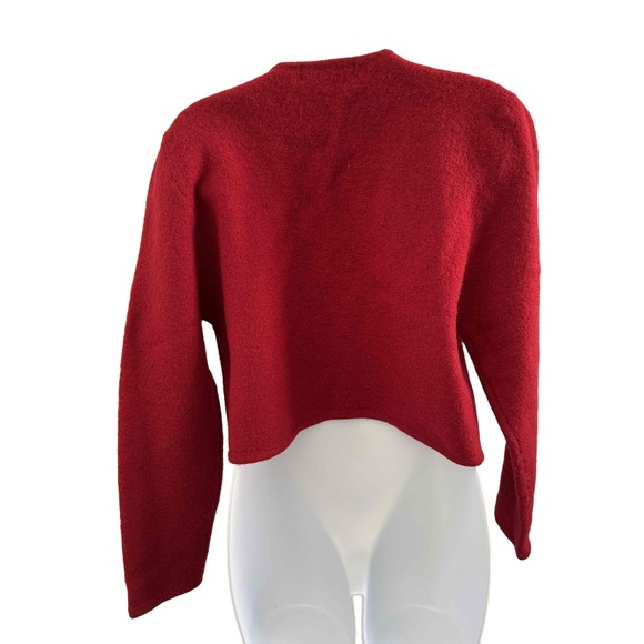 Karen Kane Red Embroidered Crests Open Front Womens Bolero Jacket Large - Picture 3 of 6